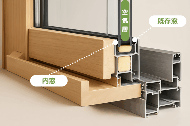 内窓の断面図