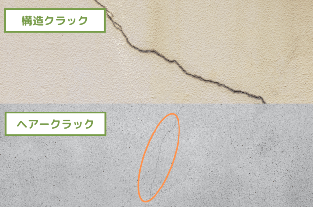 構造クラックとヘアークラックの違い