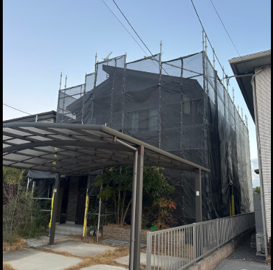 シール打ち替え用足場