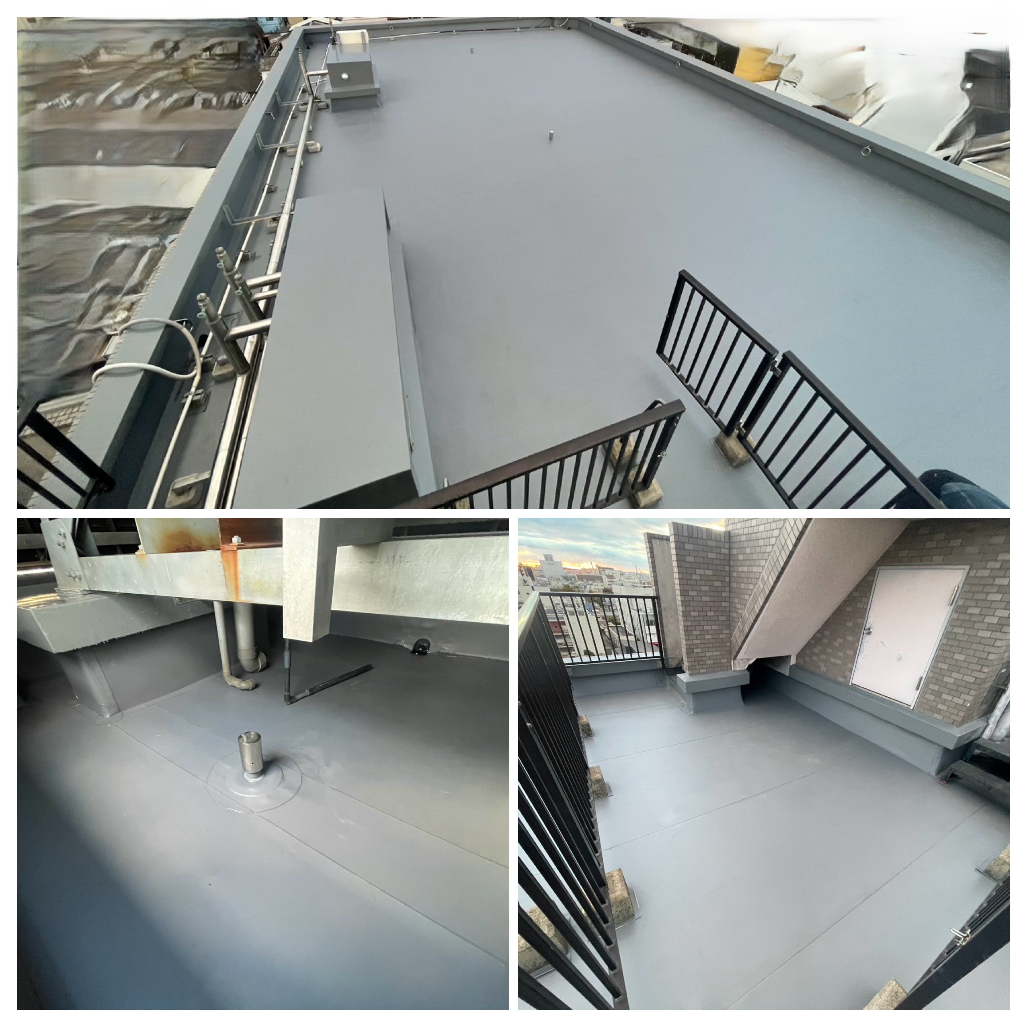 マンション　屋上塩ビシート防水工事