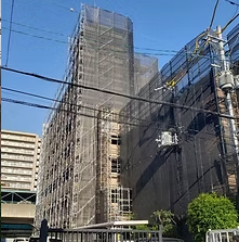 神戸市　マンション　足場工事