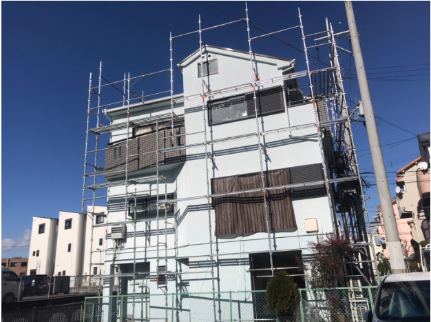 戸建て　足場・塗装工事